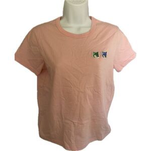 Maison Kitsune Double Fox Head Logo Short Sleeve Women's Classic t shirt Size S